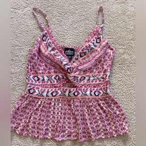 Pink Patterned cutout Tank